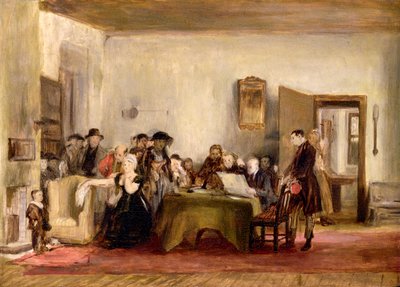 رسم تخطيطي لـ "قراءة الإرادة" ، ص 1820 بواسطة ديفيد ويلكي